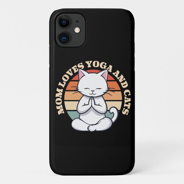 Coques Case-Mate iPhone Maman aime les chats et le yoga (Dos)