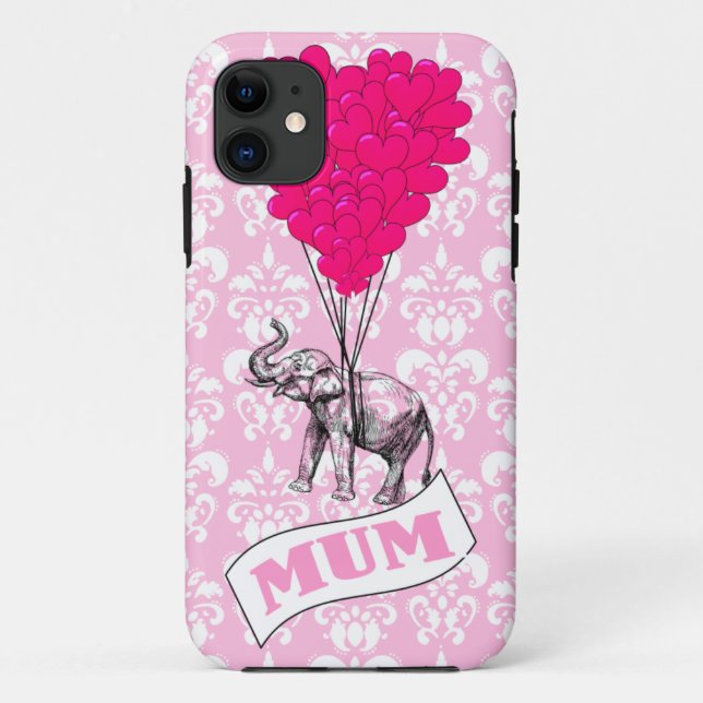 Coques Case-Mate iPhone Maman avec un éléphant rose (Dos)