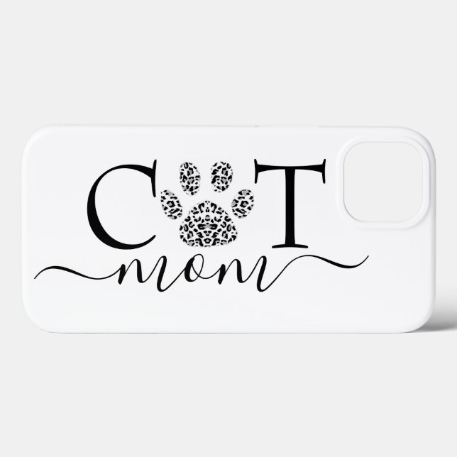 Coques Case-Mate iPhone Maman chat empreinte de patte  (Verso (horizontal))