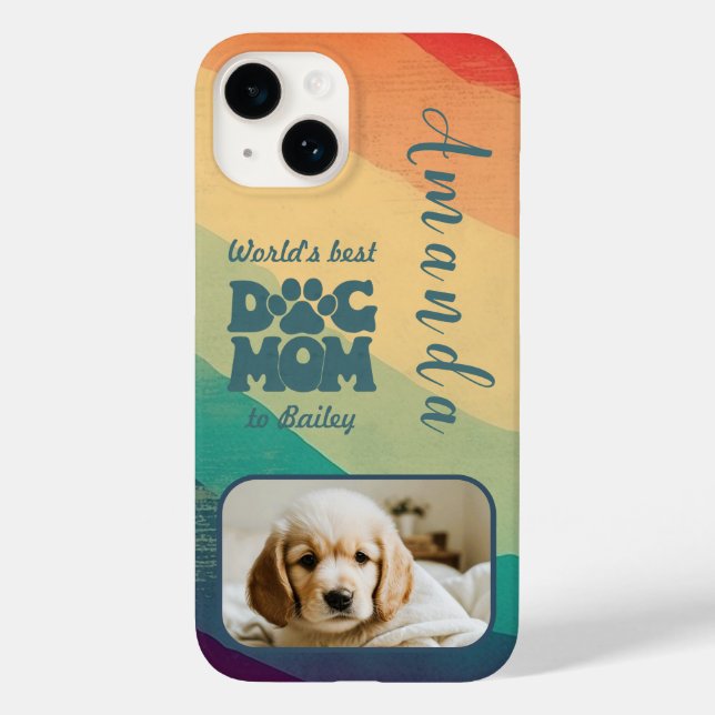 Coques Case-Mate iPhone Maman Chien Rétro Groovy Photo Personnalisée (Verso)