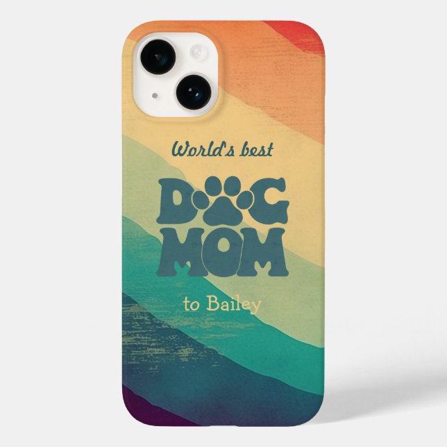 Coques Case-Mate iPhone Maman de Chien Rétro Groovy Personnalisé (Verso)
