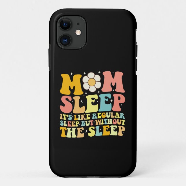 Coques Case-Mate iPhone Maman dort drôle Fête des mères Groovy Rétro (Dos)