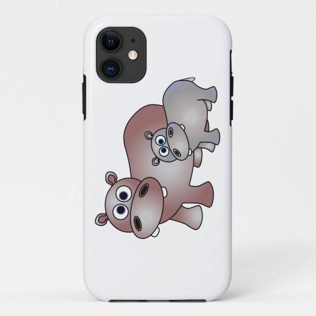 Coques Case-Mate iPhone Maman et bébé mignons d'hippopotame (Dos)