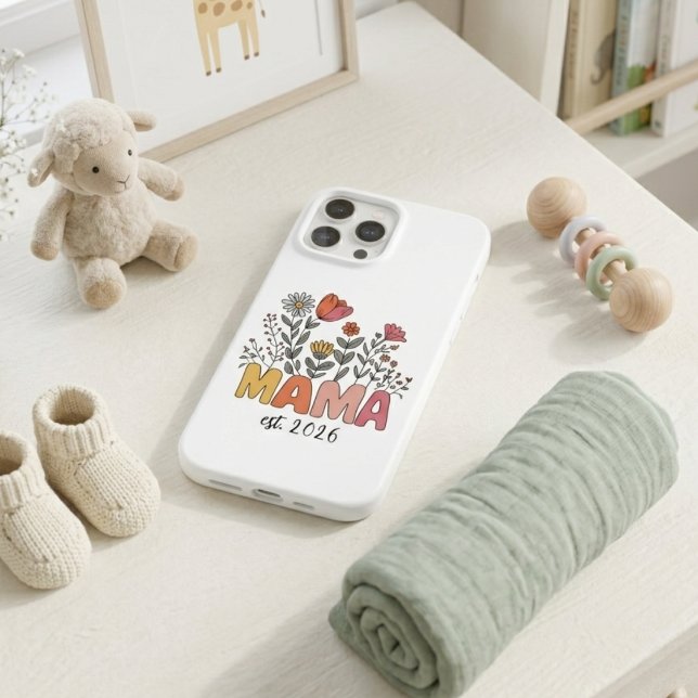 Coques Case-Mate iPhone Maman Fleur Sauvage Année de Création Lettrage Boh (Créateur téléchargé)