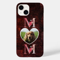 Maman Floral photo du coeur du chien rouge