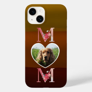 Coque Case-Mate iPhone Maman Floral photo du coeur du chien tons terre