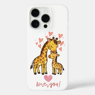 Coque iPhone 16 Pro Maman girafe mignonne et bébé Lo