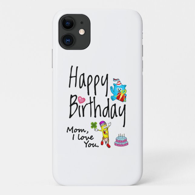 Coques Case-Mate iPhone Maman, je t'aime. Joyeux anniversaire. (Dos)