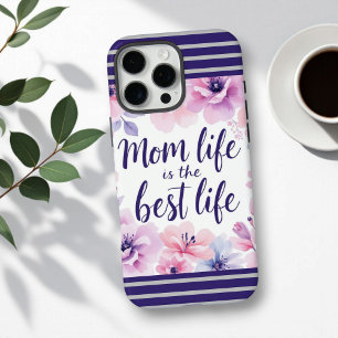 Coque iPhone 16 Pro Max Maman La Vie Est La Meilleure Vie   Aquarelle Flor