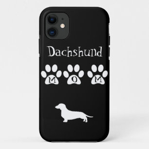 Coques Pour iPhone Maman noire/blanche de Dachshund