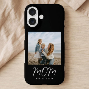 Coque Pour iPhone 16 Maman noire écriture établie Photo Case-Mate