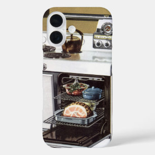 Coques iPhone 16 Maman vintage dans la cuisine cuisine un jambon de