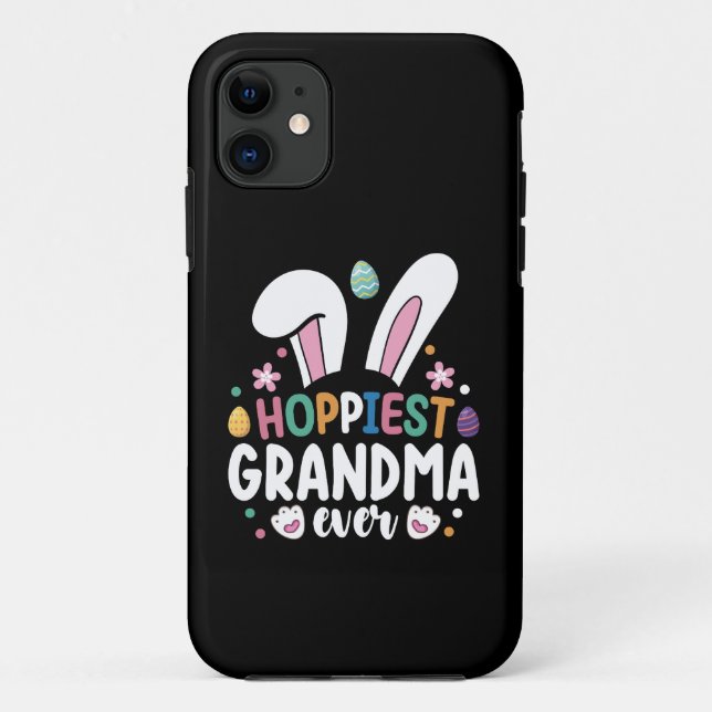 Coques Case-Mate iPhone Mamie la plus heureuse qui soit Maman Famille Lapi (Dos)