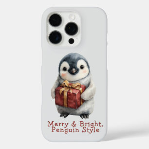 Coque iPhone 16 Pro Manchot de Noël Merry & Bright