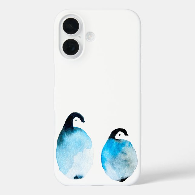 Coques Case-Mate iPhone Manchots mignons aquarelle (Verso)