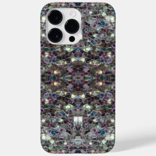 Coques Pour iPhone Mandala abstraite en mosaïque argentée scintillant