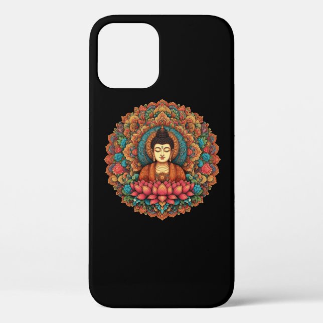 Coques Case-Mate iPhone Mandala avec bouddha (Verso)