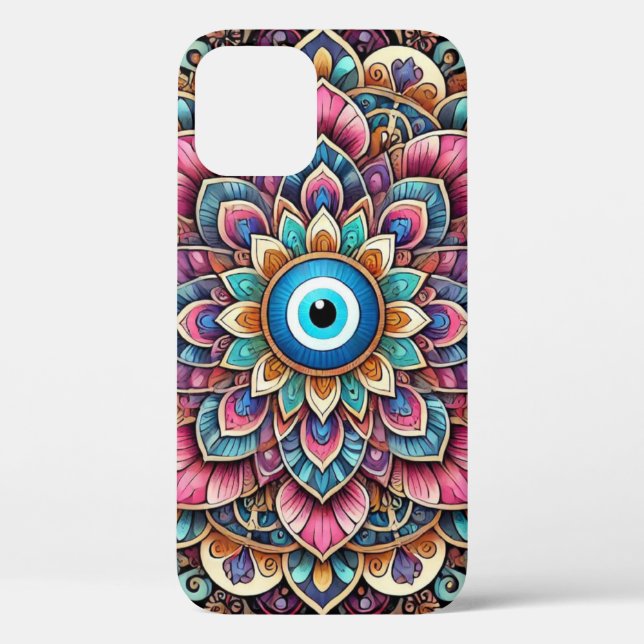 Coques Case-Mate iPhone Mandala avec mauvais œil (Verso)