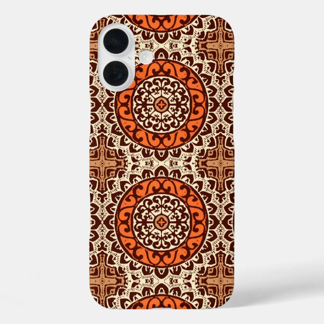 Coques Case-Mate iPhone Mandala batik soleil du Sud-Ouest, rouille et marr (Verso)