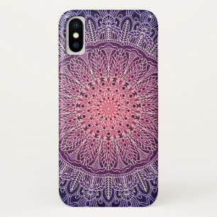 Case-Mate iPhone Case Mandala blanc sur l'arrière - plan pourpre