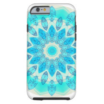Mandala bleu d'étoile de glace, lumière joyeuse