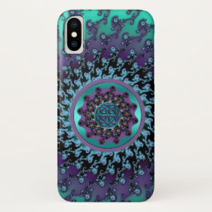 Coque Case-Mate iPhone Mandala celtique sur la caisse colorée de fractal