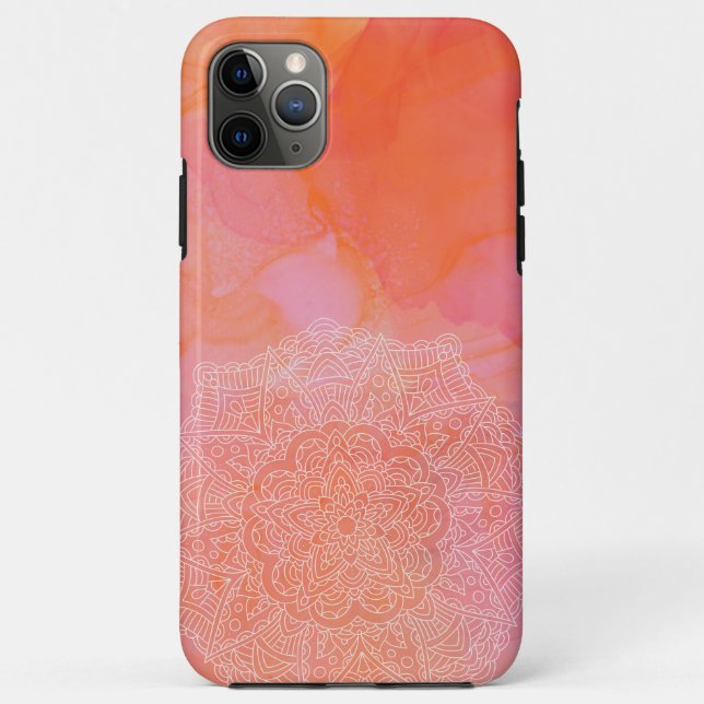 Coques Case-Mate iPhone Mandala Corail Rose Boho (Dos)