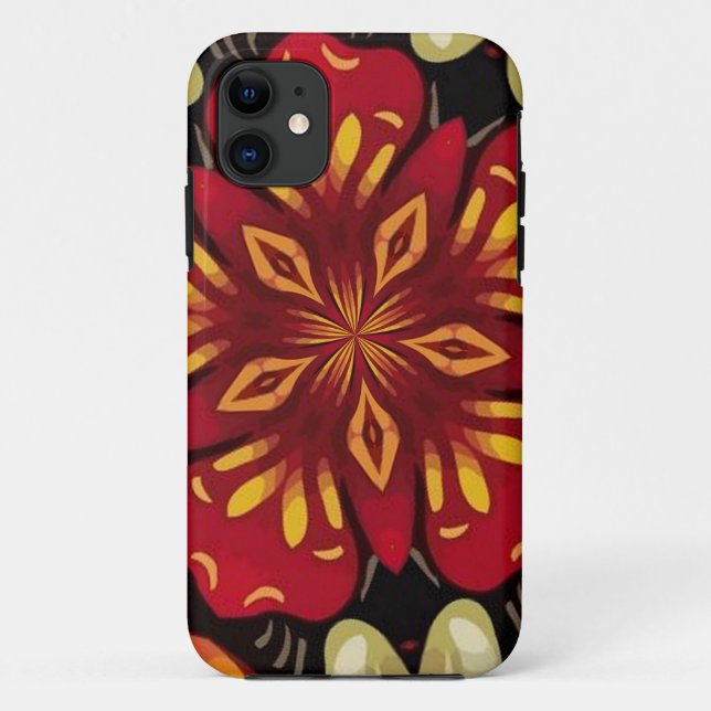 Coques Case-Mate iPhone Mandala de fleurs tropicales et papillons (Dos)