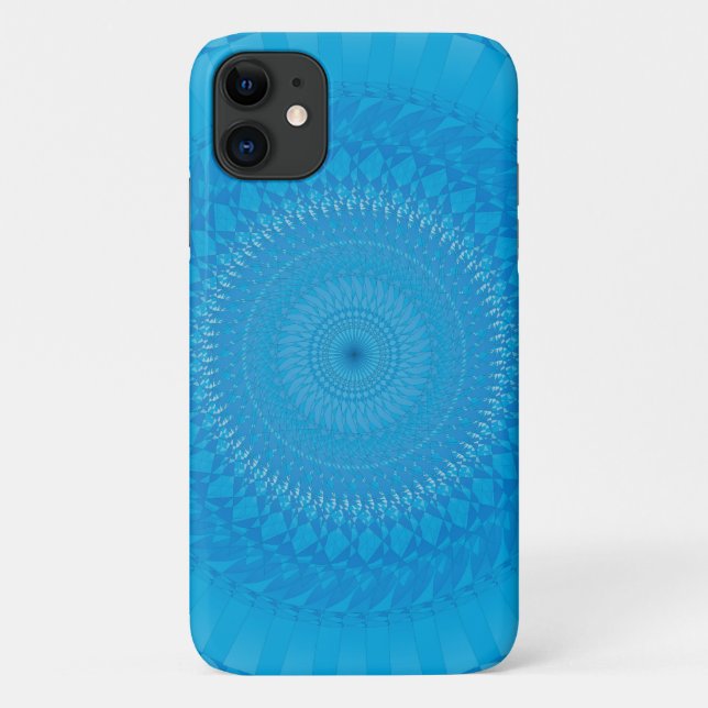 Coques Case-Mate iPhone Mandala de soleil bleu clair (Dos)