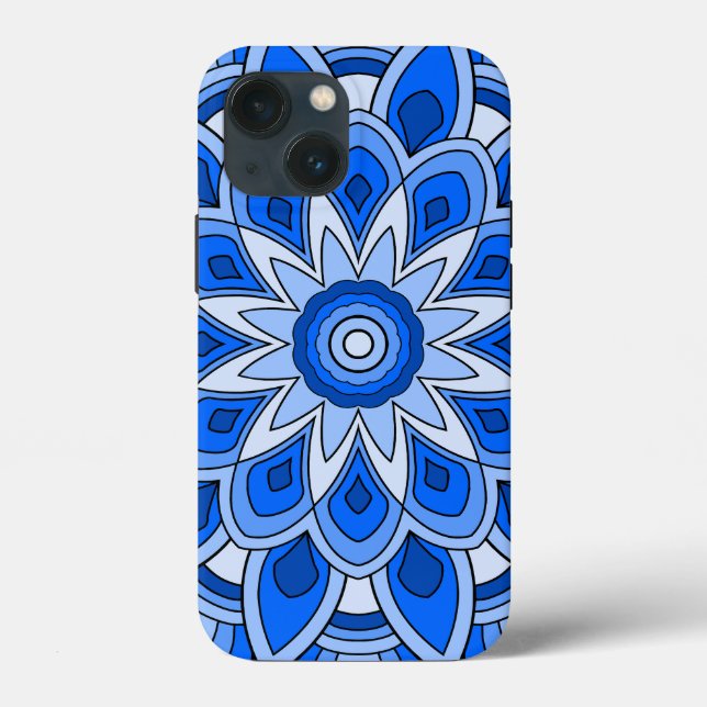 Coques Case-Mate iPhone Mandala en bleu (Verso)