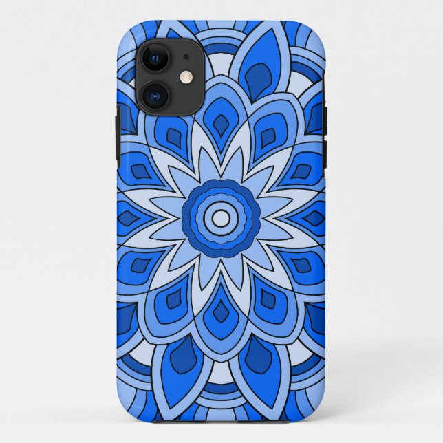 Coques Case-Mate iPhone Mandala en bleu (Dos)