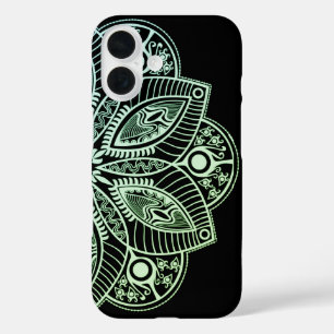 Coque Pour iPhone 16 Mandala Exotic Tribal Green Gradient