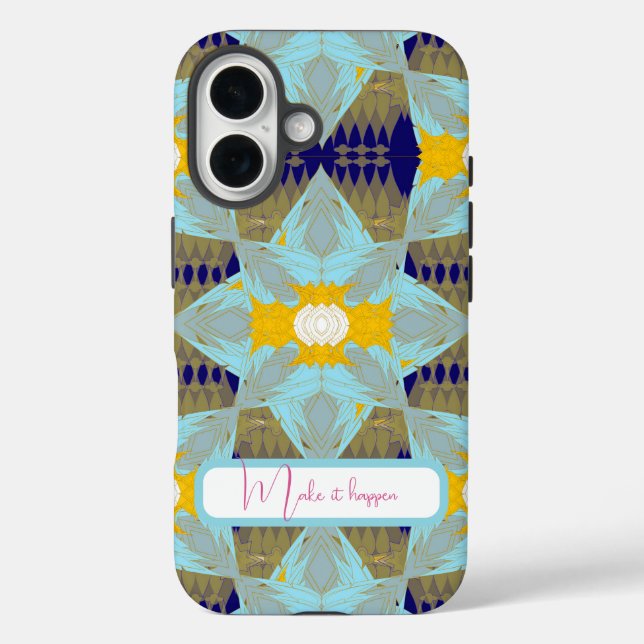 Coques Case-Mate iPhone ⁠Mandala feuille d'or turquoise de luxe  (Verso)
