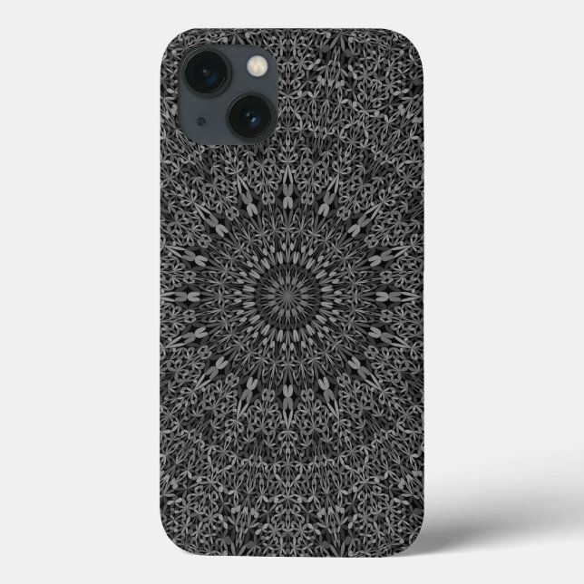 Coques Case-Mate iPhone Mandala Jungle gris foncé (Verso)