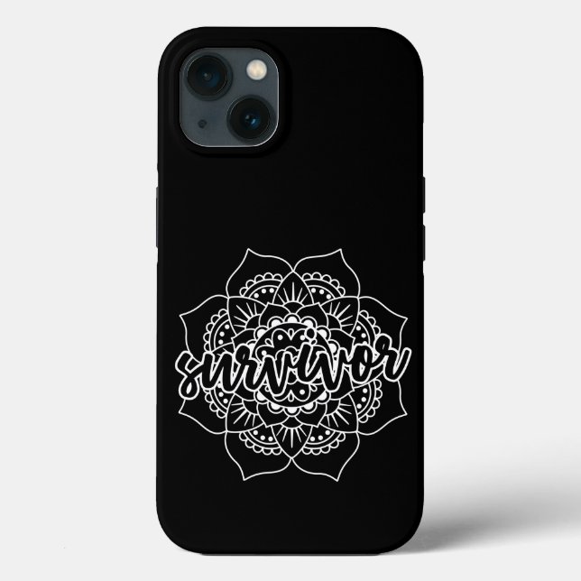 Coques Case-Mate iPhone Mandala, la survivante du cancer en blanc (Verso)