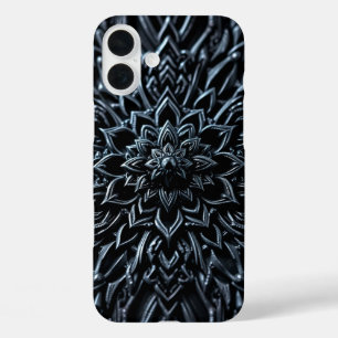 Coque Pour iPhone 16 Plus Mandala métallique foncé