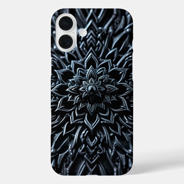 Coques Case-Mate iPhone Mandala métallique foncé (Verso)