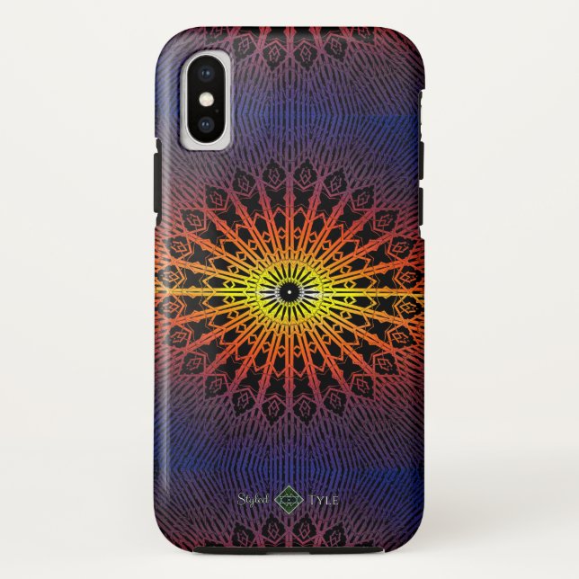 Coques Case-Mate iPhone Mandala Miroir ( Arc-en-ciel ) (Dos)
