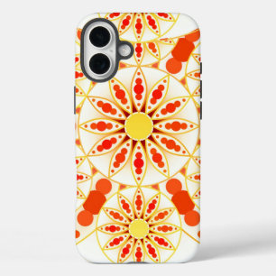 Coque Pour iPhone 16 Plus Mandala motif, rouge brique, rouille, or