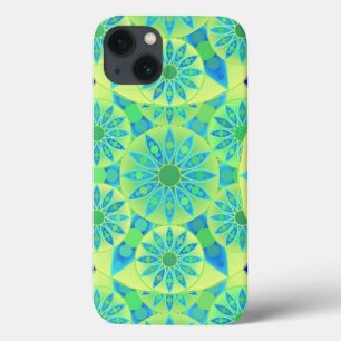 Coque Case-Mate iPhone Mandala motif, turquoise, bleu, vert citron