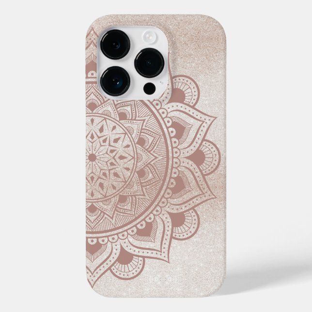 Coques Case-Mate iPhone Mandala Om Parties scintillant Rose or Dusty rose  (Verso)