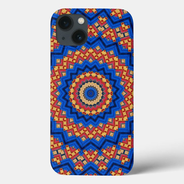 Coques Case-Mate iPhone Mandala orange bleu (Verso)