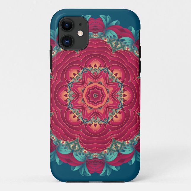 Coques Case-Mate iPhone Mandala rouge de Lotus (Dos)