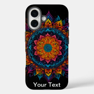 Coque Pour iPhone 16 Mandala Swirl vibrant : OtterBox