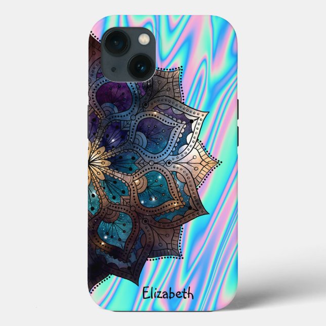 Coques Case-Mate iPhone Mandala tendance élégant holographique (Verso)