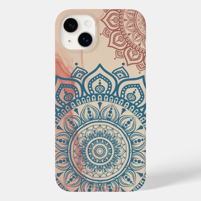 Coques Case-Mate iPhone Mandala turquoise (Verso)