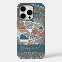 Mandala Turquoise personnalisé et or Abstrait Acce