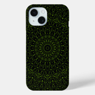 Coque Case-Mate iPhone Mandala Vert Avocat avec Symétrie Géométrique
