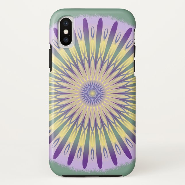 Coques Case-Mate iPhone Mandala vert violet et jaune (Dos)