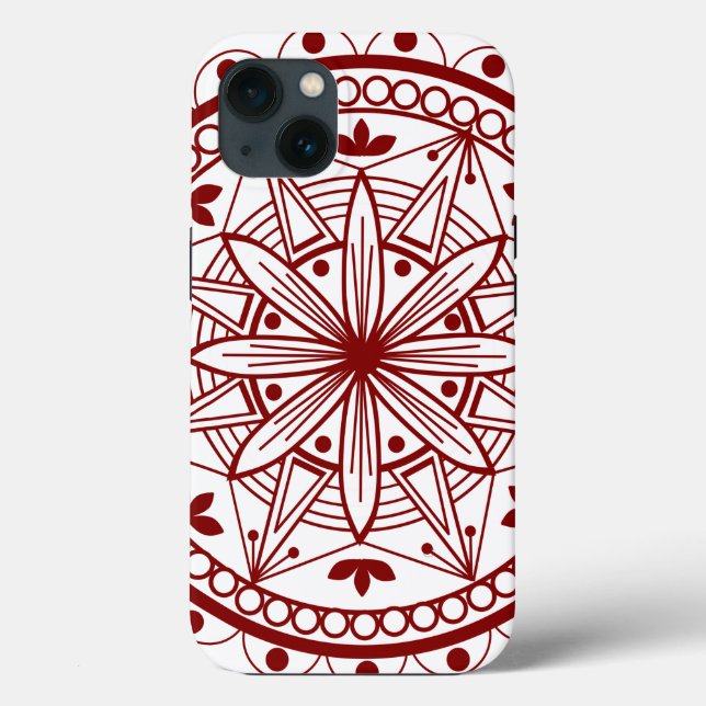 Coques Case-Mate iPhone Mandalae rouge profond (Verso)